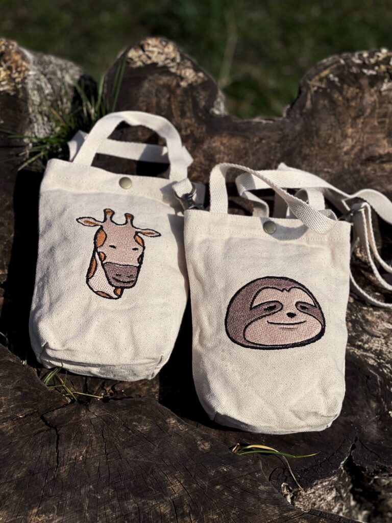 Animal Embroidered Canvas Crossbody Bag