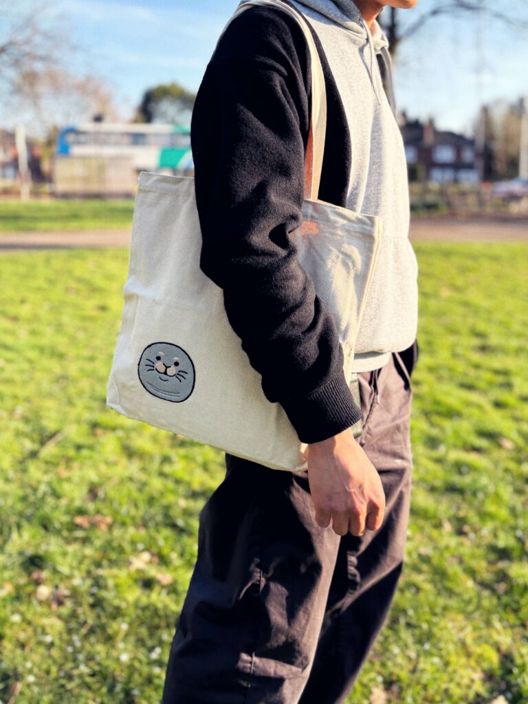 Animal Embroidered Canvas Tote Bag
